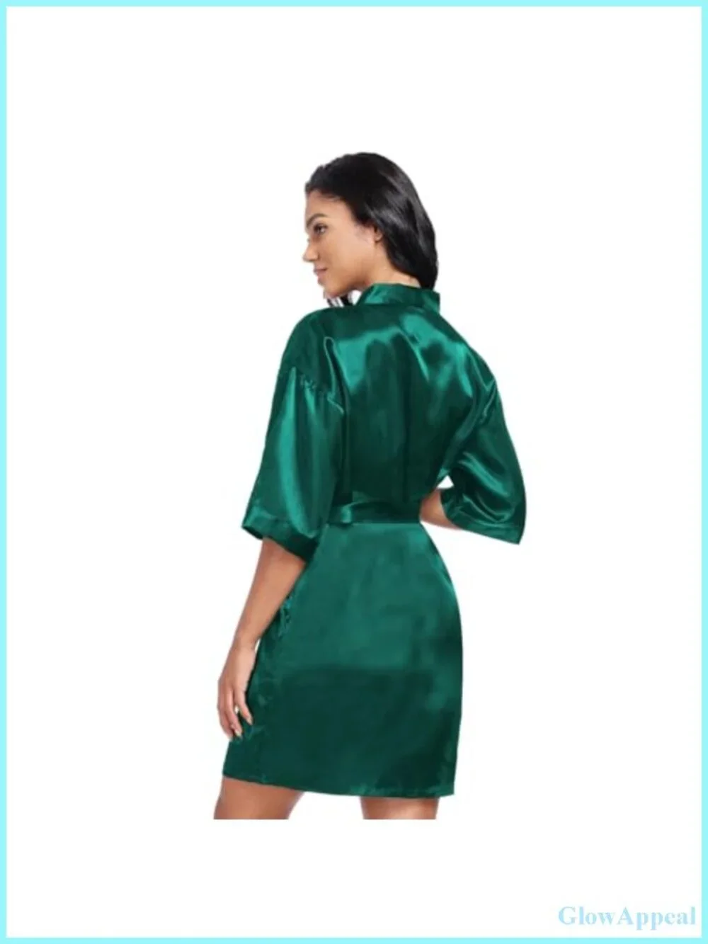 Silky Satin V-Neck Short Robe Lightweight Sleepwear